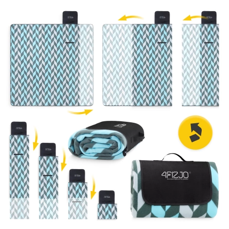 Koc piknikowy plażowy z izolacją 200 x 200 cm jodełka