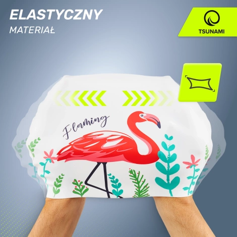 Czepek na basen damski TSUNAMI FLAMINGO