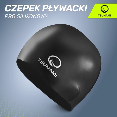 Czepek na basen unisex TSUNAMI PRO czarny