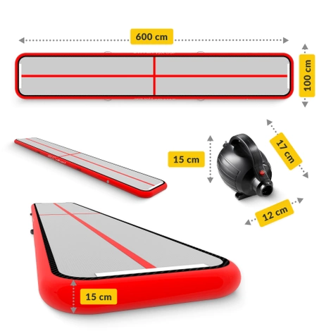 Ścieżka akrobatyczna AIR MAT 6 x 1 x 0,15 m z pompką
