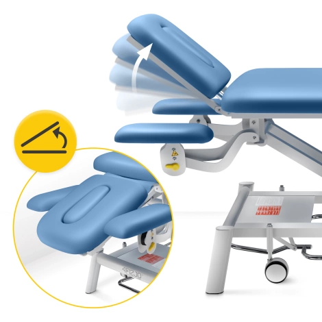 Stół do masażu i rehabilitacji elektryczny PURE+ niebieski