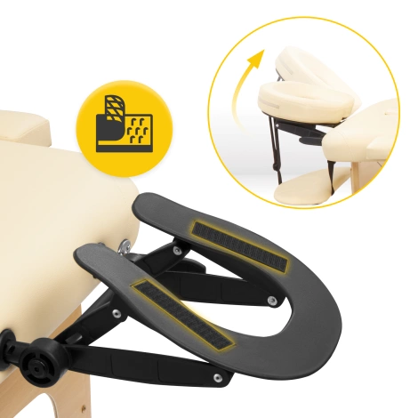 Stół do masażu drewniany z regulacją blatu 60 cm beżowy