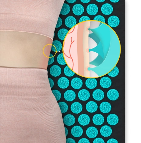 ECO Mata do akupresury z łuskami gryki i kokosem niebieska