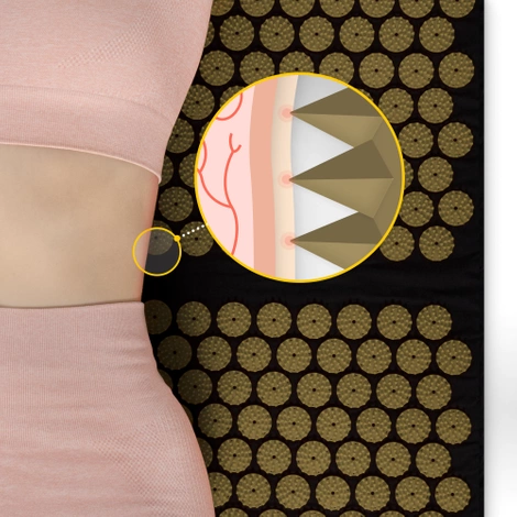 Duża mata do akupresury z poduszką klasyczna XL czarna