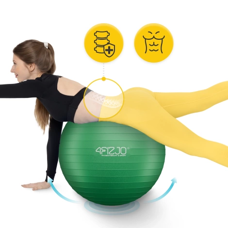 Piłka gimnastyczna dmuchana 65 cm zielona