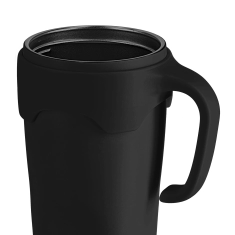 Kubek termiczny ze słomką 650 ml czarny