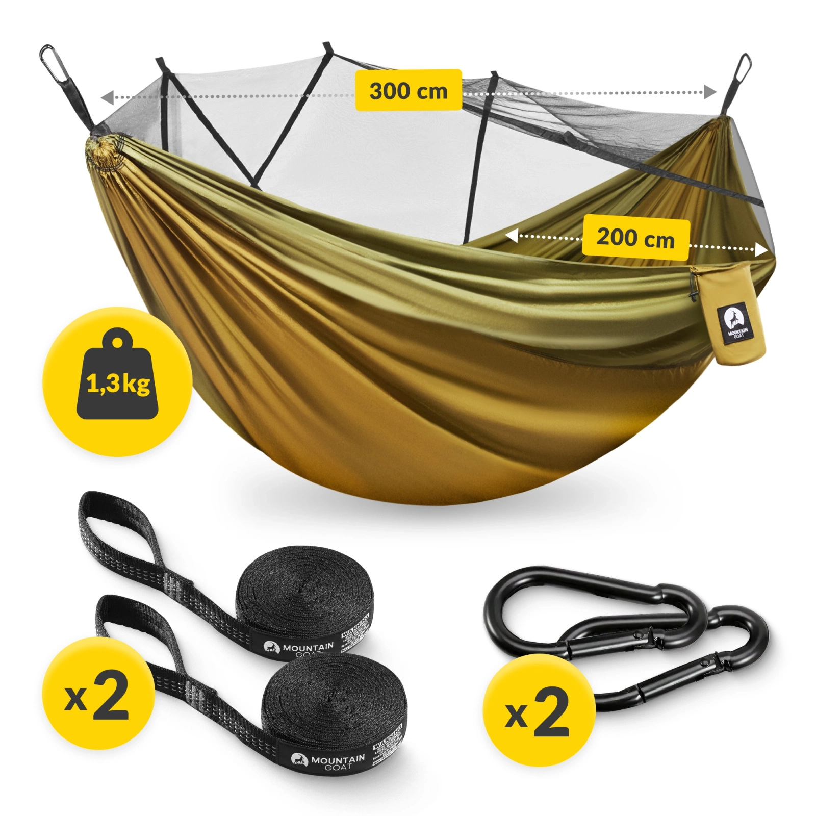 Hamak turystyczny dwuoosobowy z moskitierą Mountain Goat