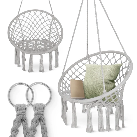 Huśtawka ogrodowa BOHO szara