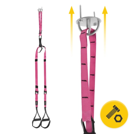 Pasy treningowe taśmy do ćwiczeń TRX różowe