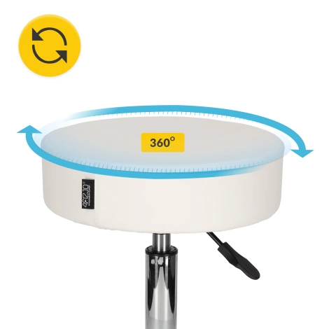 Taboret obrotowy do masażu PURE biały