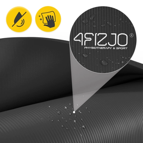 Mata do ćwiczeń fitness i jogi NBR 180 × 60 × 1 cm czarna