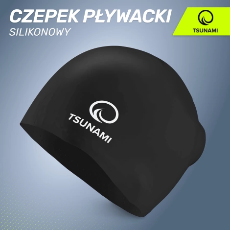 Czepek na basen unisex TSUNAMI czarny