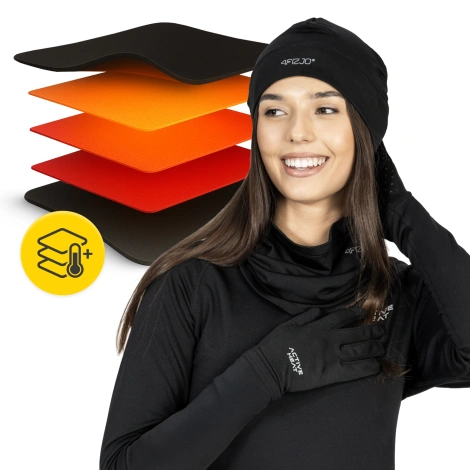 Zestaw termiczny unisex 3w1 - czapka + komin + rękawiczki S/M