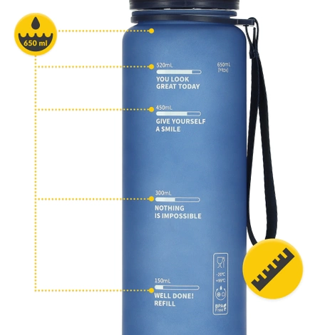 Butelka sportowa na wodę 650 ml niebieska