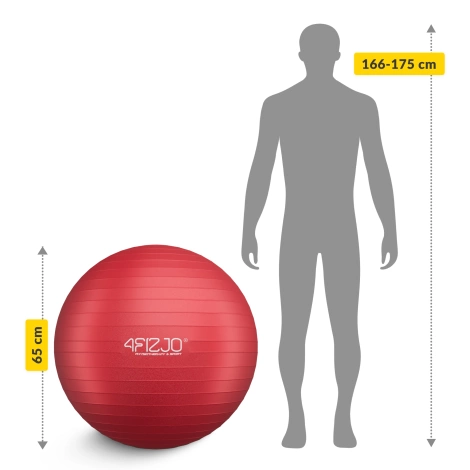 Piłka gimnastyczna dmuchana 75 cm czerwona