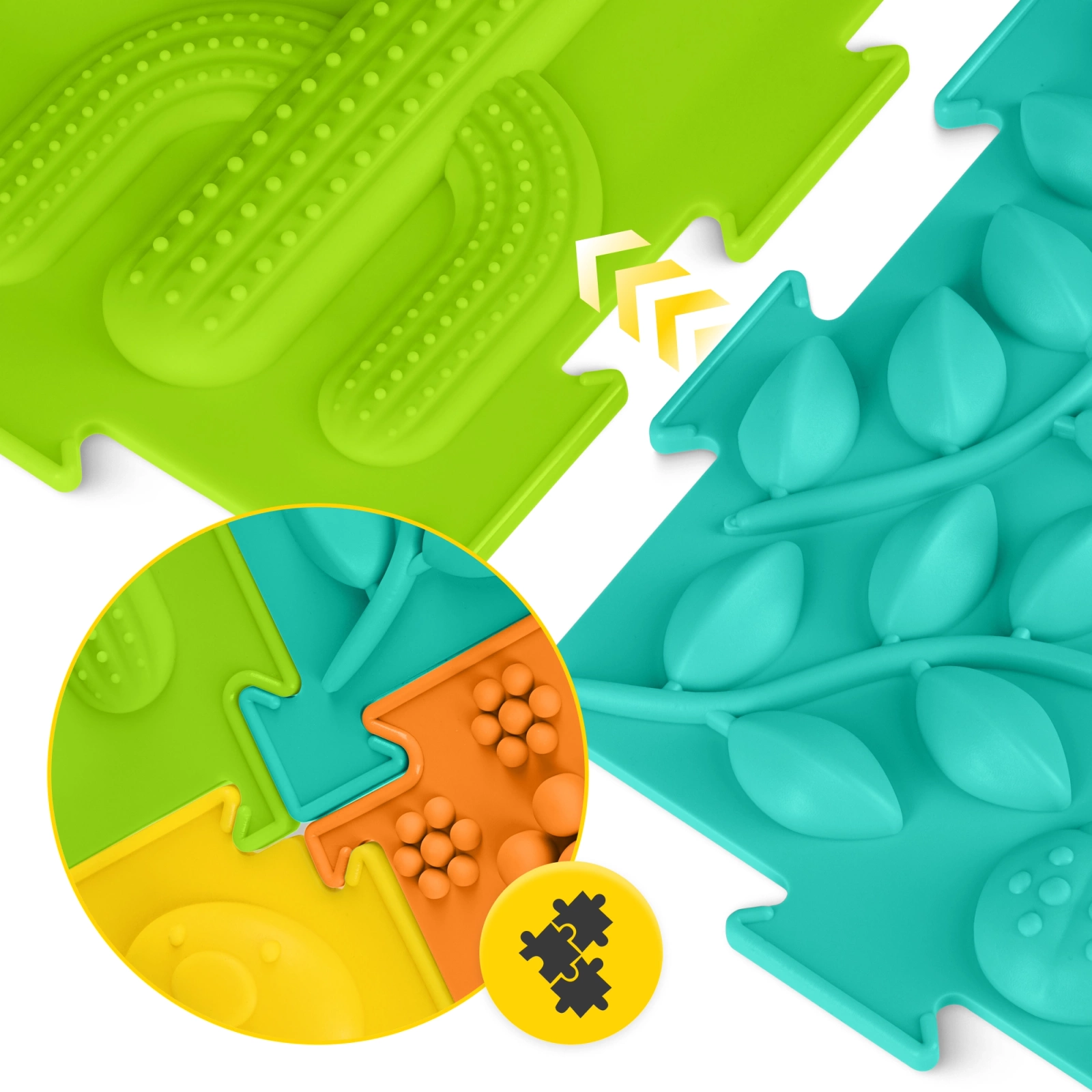 Senzorické puzzle podložky 6 ks 24 x 24 x 1 cm