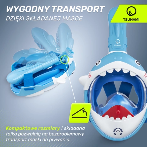 Maska do nurkowania dla dzieci TSUNAMI SHARK niebieska