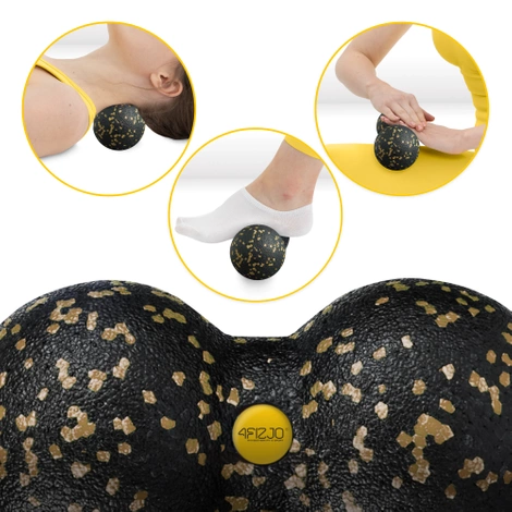 Podwójna piłka do masażu EPP 8 cm złota