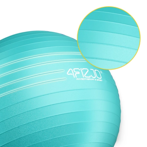 Piłka gimnastyczna dmuchana 75 cm miętowa