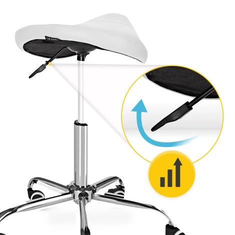 Taboret obrotowy siodło do masażu ERGO biały