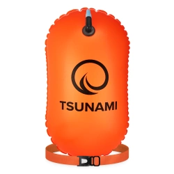Bojka asekuracyjna do pływania dmuchana TSUNAMI pomarańczowa