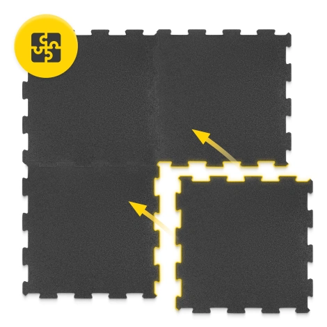 Mata ochronna gumowa na podłogę 4 szt. 48,5 x 48,5 x 2 cm