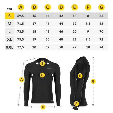 Bielizna termiczna unisex - czarny komplet koszulka + spodnie rozmiar S