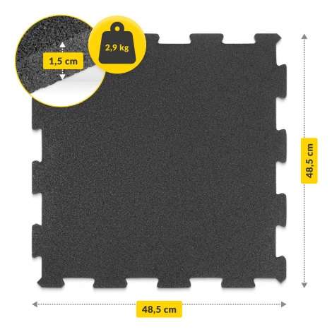 Mata ochronna gumowa na podłogę 4 szt. 48,5 x 48,5 x 1,5 cm