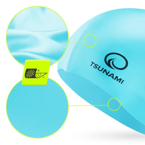 Czepek na basen dla dzieci TSUNAMI niebieski