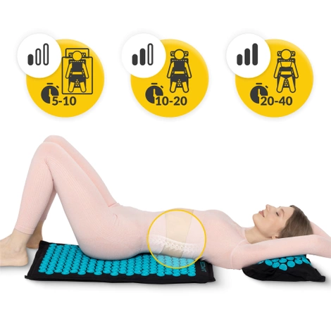 ECO Mata do akupresury z łuskami gryki i kokosem niebieska