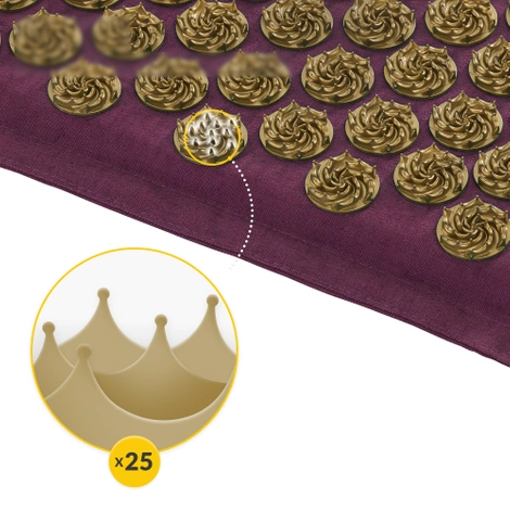 ECO Mata do akupresury z łuskami gryki i kokosem fioletowa