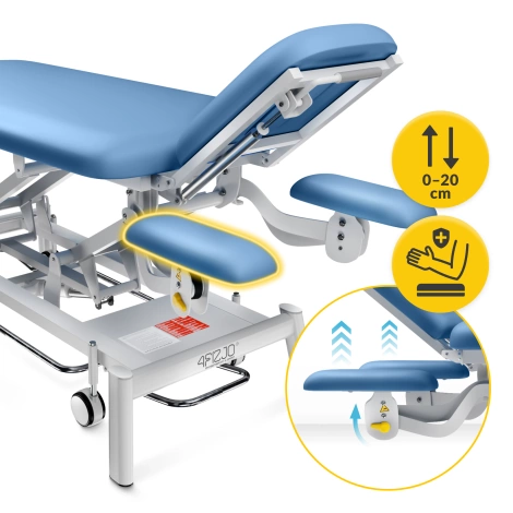 Stół do masażu i rehabilitacji elektryczny PURE+ niebieski