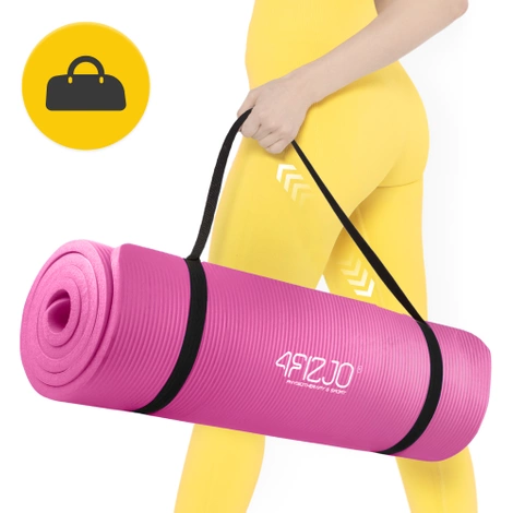 Mata do ćwiczeń fitness i jogi NBR 180 × 60 × 1,5 cm różowa