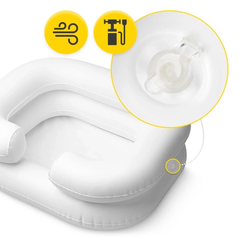 Nadmuchiwany basen do mycia głowy w łóżku z prysznicem