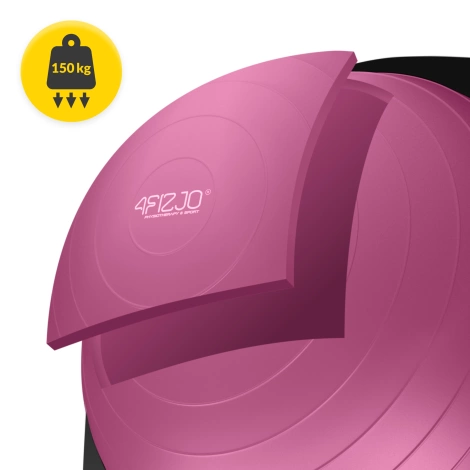 Półpiłka do balansowania równoważna z linkami różowa