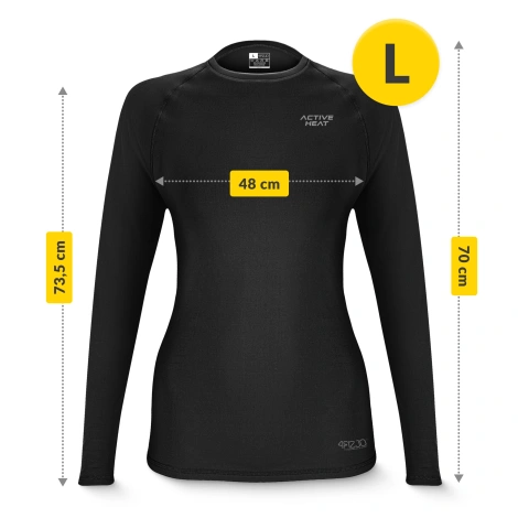 Koszulka termiczna unisex z długim rękawem - czarna, rozmiar L