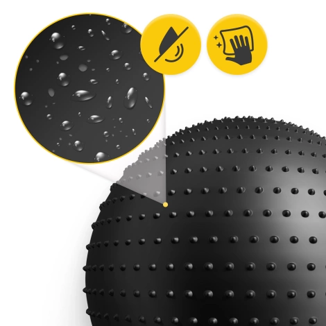 Piłka rehabilitacyjna z kolcami 65 cm czarna