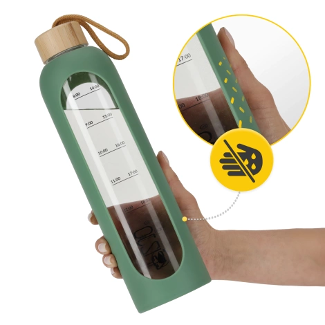 Butelka szklana na wodę 1 L zielona