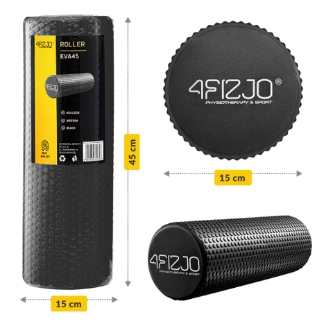 Wałek do masażu z wypustkami CARE+ 45 cm czarny