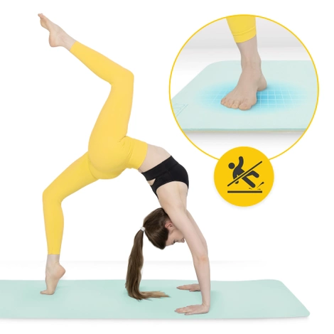 Mata do ćwiczeń i jogi antypoślizgowa TPE 0,6 cm zielona