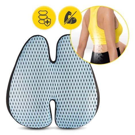 Poduszka ortopedyczna pod plecy niebieska