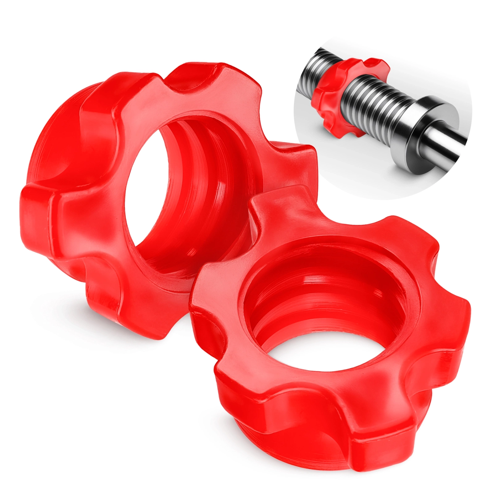 Zaciski plastikowe do gryfu 25 mm 2 szt. - czerwone