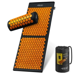 Duża mata do akupresury z poduszką klasyczna XL pomarańczowa