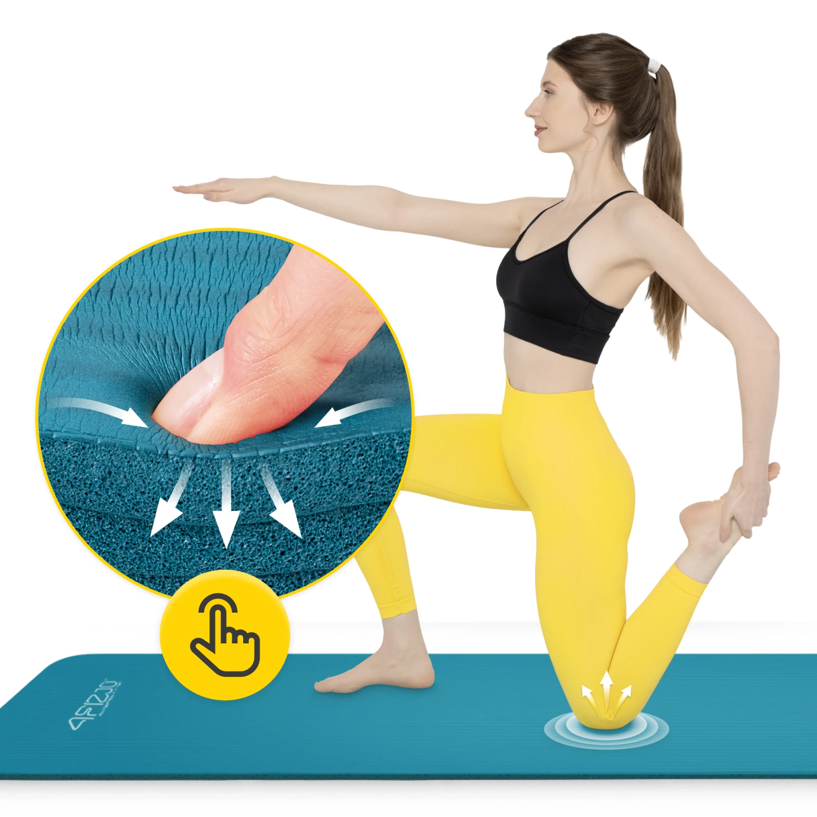 mata do cwiczen antyposlizgowa profesjonalna joga pilates kauczukowa
