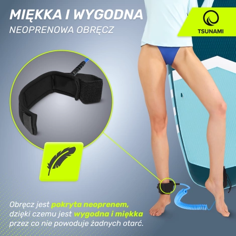 Linka bezpieczeństwa do deski SUP TSUNAMI niebieska