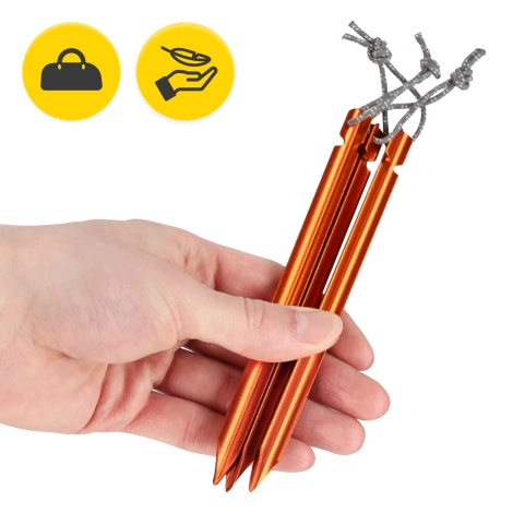 Zestaw aluminiowych śledzi do namiotu 15 cm 10 szt. - trójkątne