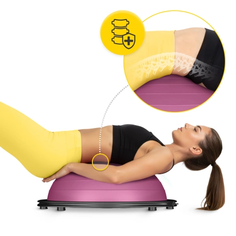 Półpiłka do balansowania równoważna z linkami różowa