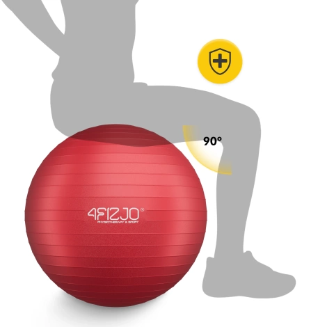 Piłka gimnastyczna dmuchana 75 cm czerwona