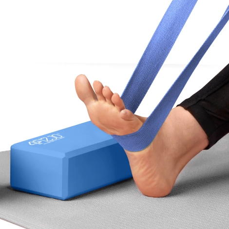 Kostka piankowa do jogi niebieska