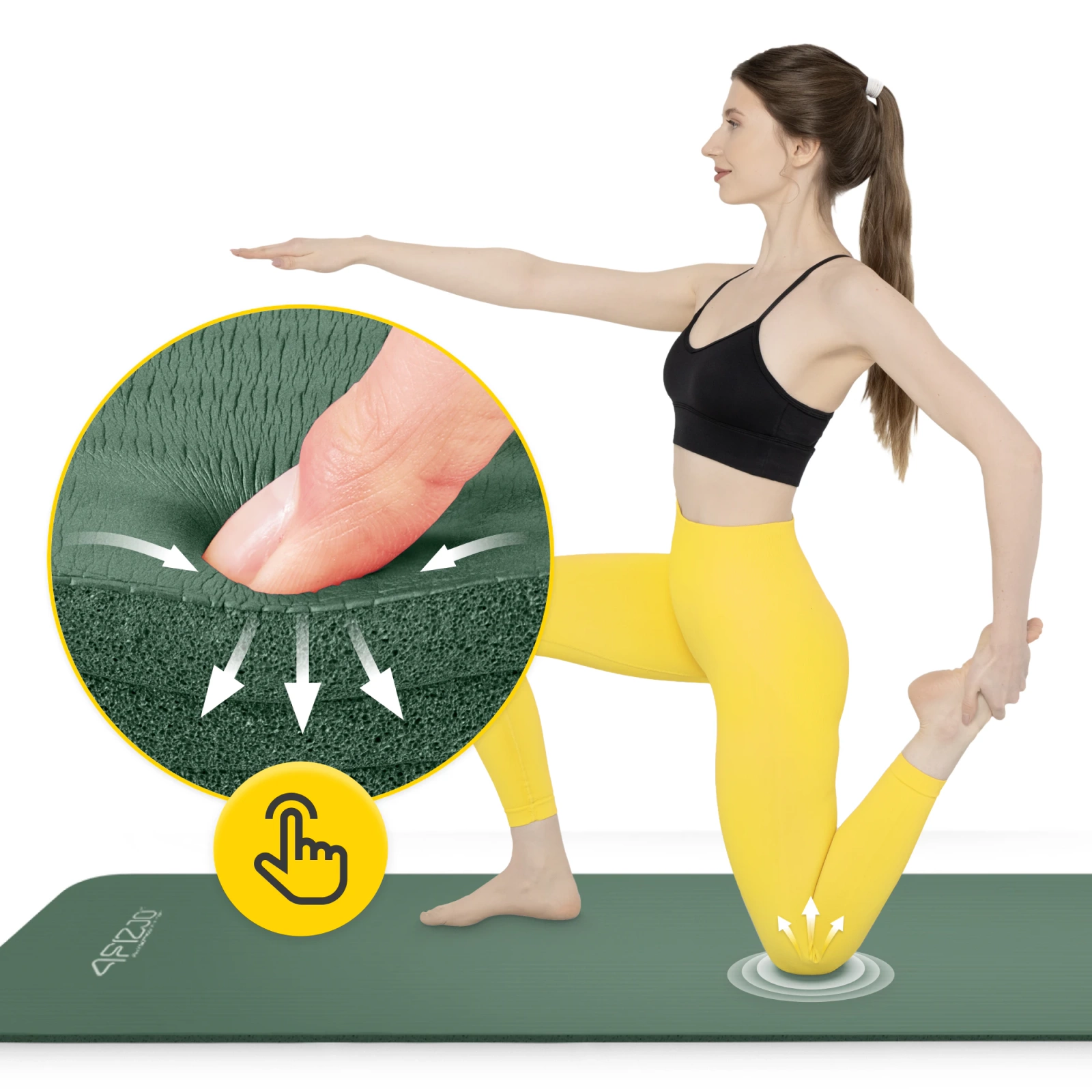 mata do cwiczen antyposlizgowa profesjonalna joga pilates kauczukowa